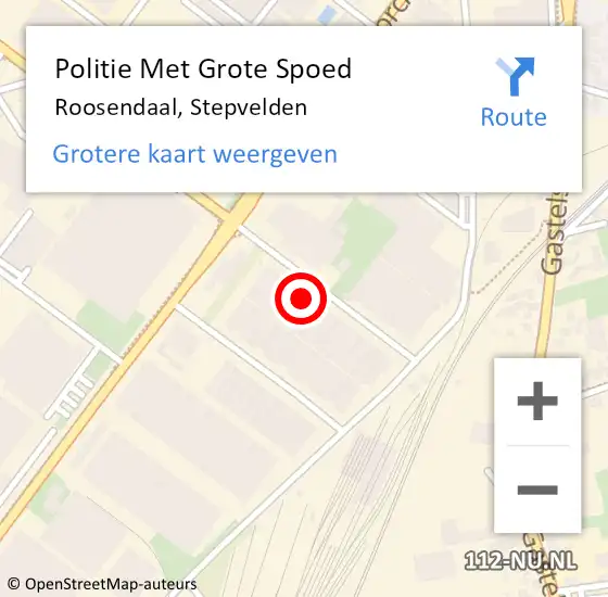 Locatie op kaart van de 112 melding: Politie Met Grote Spoed Naar Roosendaal, Stepvelden op 18 december 2024 06:46