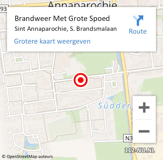 Locatie op kaart van de 112 melding: Brandweer Met Grote Spoed Naar Sint Annaparochie, S. Brandsmalaan op 18 december 2024 06:51