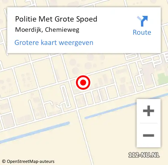 Locatie op kaart van de 112 melding: Politie Met Grote Spoed Naar Moerdijk, Chemieweg op 18 december 2024 07:29