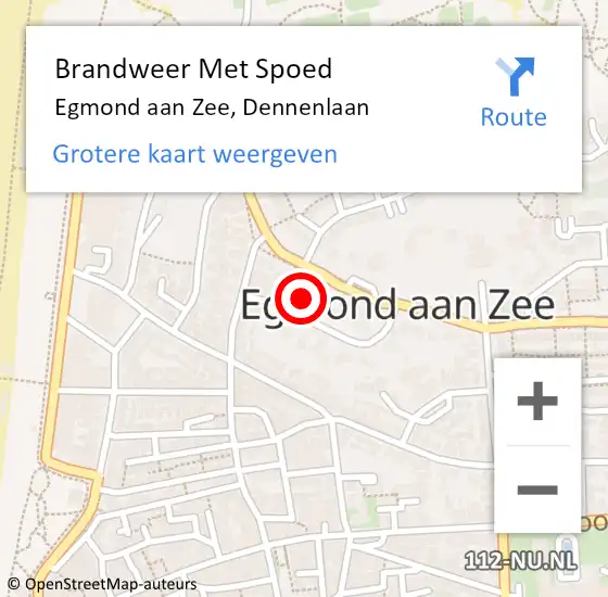 Locatie op kaart van de 112 melding: Brandweer Met Spoed Naar Egmond aan Zee, Dennenlaan op 18 december 2024 08:31