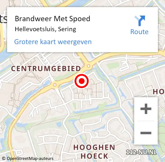 Locatie op kaart van de 112 melding: Brandweer Met Spoed Naar Hellevoetsluis, Sering op 18 december 2024 08:37