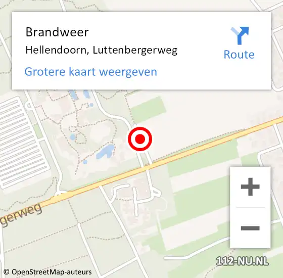 Locatie op kaart van de 112 melding: Brandweer Hellendoorn, Luttenbergerweg op 18 december 2024 08:37