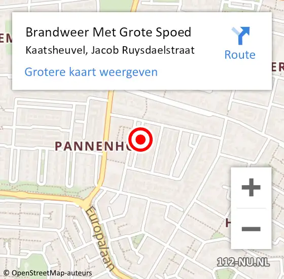 Locatie op kaart van de 112 melding: Brandweer Met Grote Spoed Naar Kaatsheuvel, Jacob Ruysdaelstraat op 18 december 2024 08:37