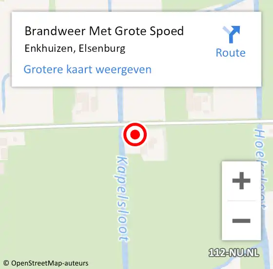 Locatie op kaart van de 112 melding: Brandweer Met Grote Spoed Naar Enkhuizen, Elsenburg op 18 december 2024 08:40