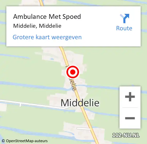 Locatie op kaart van de 112 melding: Ambulance Met Spoed Naar Middelie, Middelie op 18 december 2024 08:42