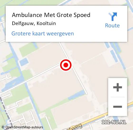 Locatie op kaart van de 112 melding: Ambulance Met Grote Spoed Naar Delfgauw, Kooltuin op 18 december 2024 08:45