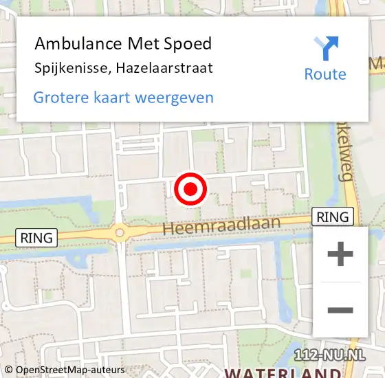 Locatie op kaart van de 112 melding: Ambulance Met Spoed Naar Spijkenisse, Hazelaarstraat op 18 december 2024 09:08