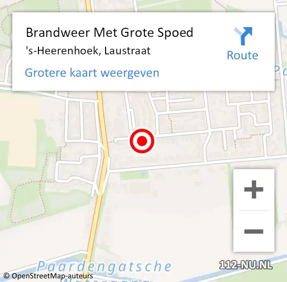 Locatie op kaart van de 112 melding: Brandweer Met Grote Spoed Naar 's-Heerenhoek, Laustraat op 18 december 2024 09:36