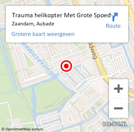 Locatie op kaart van de 112 melding: Trauma helikopter Met Grote Spoed Naar Zaandam, Aubade op 18 december 2024 09:44