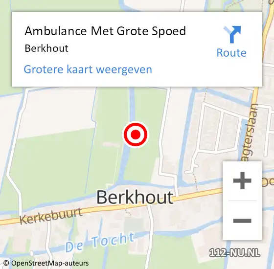 Locatie op kaart van de 112 melding: Ambulance Met Grote Spoed Naar Berkhout op 18 december 2024 10:05