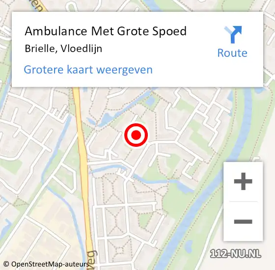 Locatie op kaart van de 112 melding: Ambulance Met Grote Spoed Naar Brielle, Vloedlijn op 30 oktober 2014 18:56