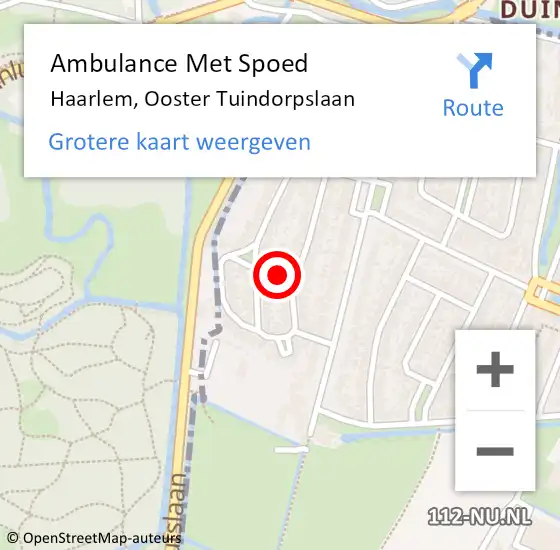 Locatie op kaart van de 112 melding: Ambulance Met Spoed Naar Haarlem, Ooster Tuindorpslaan op 18 december 2024 10:44