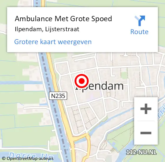 Locatie op kaart van de 112 melding: Ambulance Met Grote Spoed Naar Ilpendam, Lijsterstraat op 18 december 2024 11:34