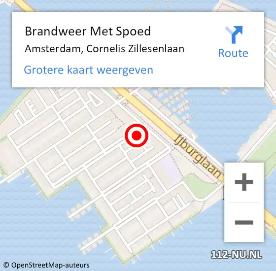 Locatie op kaart van de 112 melding: Brandweer Met Spoed Naar Amsterdam, Cornelis Zillesenlaan op 18 december 2024 11:44