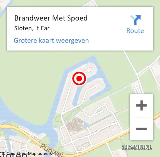 Locatie op kaart van de 112 melding: Brandweer Met Spoed Naar Sloten, It Far op 18 december 2024 11:50