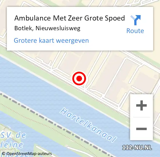 Locatie op kaart van de 112 melding: Ambulance Met Zeer Grote Spoed Naar Botlek, Nieuwesluisweg op 18 december 2024 12:08