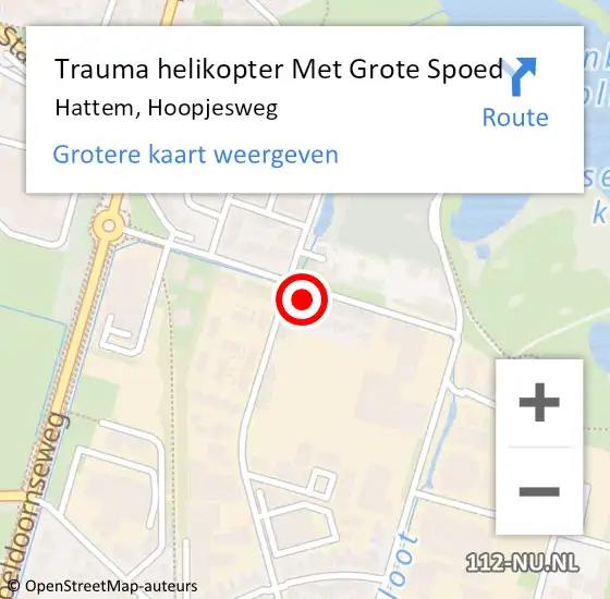 Locatie op kaart van de 112 melding: Trauma helikopter Met Grote Spoed Naar Hattem, Hoopjesweg op 18 december 2024 12:17