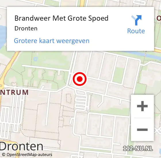 Locatie op kaart van de 112 melding: Brandweer Met Grote Spoed Naar Dronten op 18 december 2024 12:31