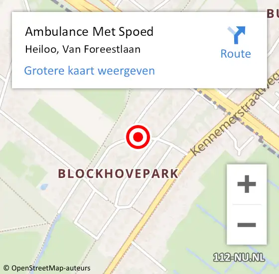 Locatie op kaart van de 112 melding: Ambulance Met Spoed Naar Heiloo, Van Foreestlaan op 30 oktober 2014 19:15