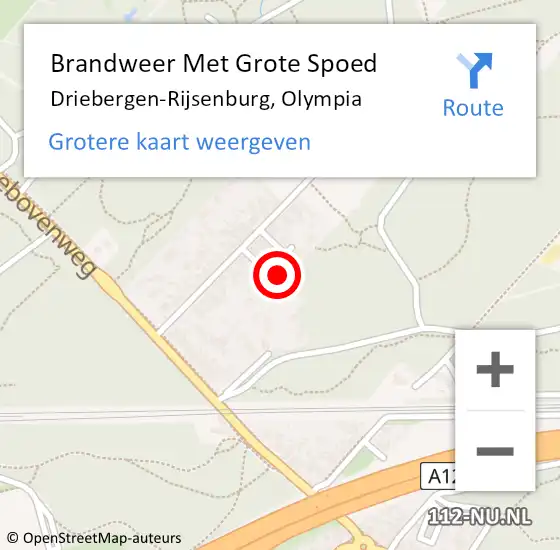 Locatie op kaart van de 112 melding: Brandweer Met Grote Spoed Naar Driebergen-Rijsenburg, Olympia op 18 december 2024 13:03