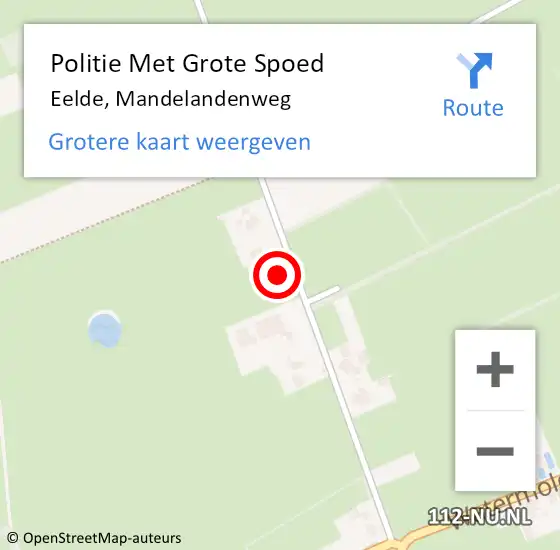 Locatie op kaart van de 112 melding: Politie Met Grote Spoed Naar Eelde, Mandelandenweg op 18 december 2024 13:53