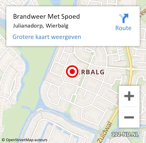 Locatie op kaart van de 112 melding: Brandweer Met Spoed Naar Julianadorp, Wierbalg op 18 december 2024 14:24