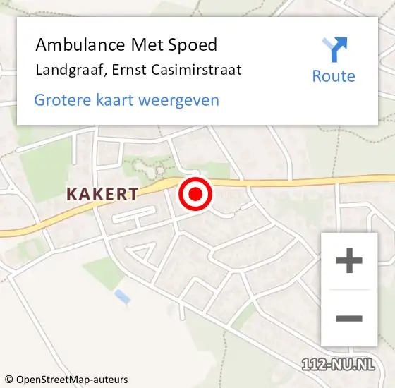 Locatie op kaart van de 112 melding: Ambulance Met Spoed Naar Landgraaf, Ernst Casimirstraat op 30 oktober 2014 19:31