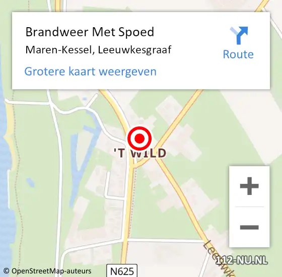 Locatie op kaart van de 112 melding: Brandweer Met Spoed Naar Maren-Kessel, Leeuwkesgraaf op 18 december 2024 14:47