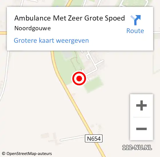 Locatie op kaart van de 112 melding: Ambulance Met Zeer Grote Spoed Naar Noordgouwe op 18 december 2024 15:44