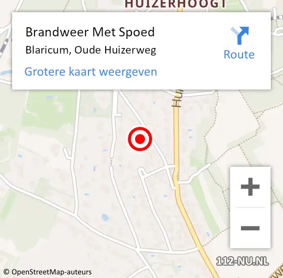 Locatie op kaart van de 112 melding: Brandweer Met Spoed Naar Blaricum, Oude Huizerweg op 18 december 2024 16:27