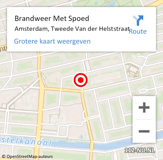 Locatie op kaart van de 112 melding: Brandweer Met Spoed Naar Amsterdam, Tweede Van der Helststraat op 18 december 2024 16:31