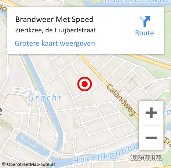 Locatie op kaart van de 112 melding: Brandweer Met Spoed Naar Zierikzee, de Huijbertstraat op 18 december 2024 17:14