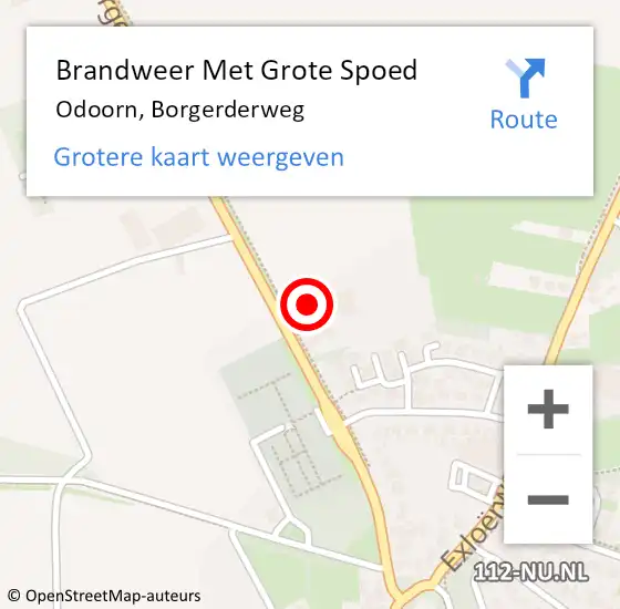 Locatie op kaart van de 112 melding: Brandweer Met Grote Spoed Naar Odoorn, Borgerderweg op 18 december 2024 17:26