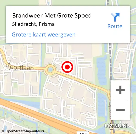 Locatie op kaart van de 112 melding: Brandweer Met Grote Spoed Naar Sliedrecht, Prisma op 18 december 2024 19:37