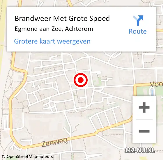 Locatie op kaart van de 112 melding: Brandweer Met Grote Spoed Naar Egmond aan Zee, Achterom op 30 oktober 2014 20:19