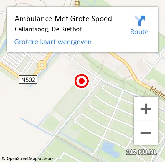 Locatie op kaart van de 112 melding: Ambulance Met Grote Spoed Naar Callantsoog, De Riethof op 18 december 2024 19:43