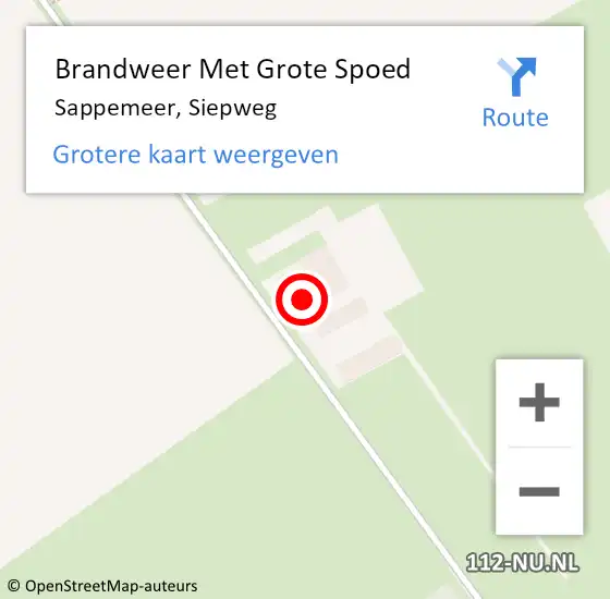 Locatie op kaart van de 112 melding: Brandweer Met Grote Spoed Naar Sappemeer, Siepweg op 18 december 2024 20:01