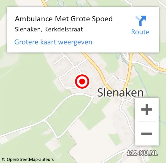 Locatie op kaart van de 112 melding: Ambulance Met Grote Spoed Naar Slenaken, Kerkdelstraat op 30 oktober 2014 20:26