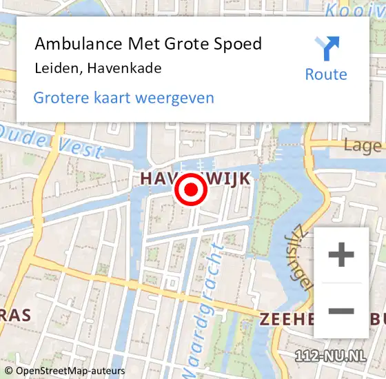 Locatie op kaart van de 112 melding: Ambulance Met Grote Spoed Naar Wassenaar, Havenkade op 18 december 2024 21:40