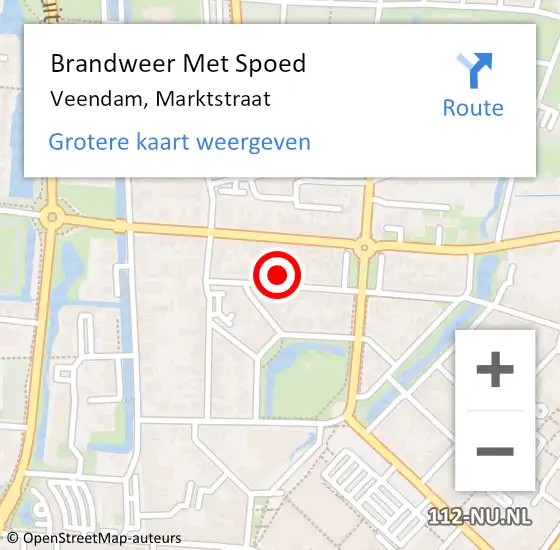 Locatie op kaart van de 112 melding: Brandweer Met Spoed Naar Veendam, Marktstraat op 18 december 2024 22:16