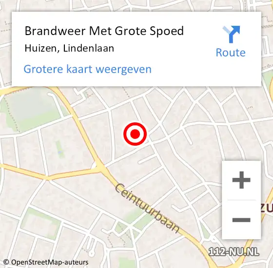 Locatie op kaart van de 112 melding: Brandweer Met Grote Spoed Naar Huizen, Lindenlaan op 19 december 2024 01:20