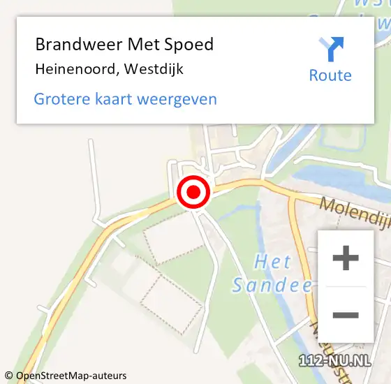 Locatie op kaart van de 112 melding: Brandweer Met Spoed Naar Heinenoord, Westdijk op 19 december 2024 04:42