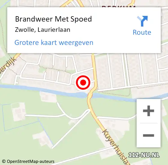 Locatie op kaart van de 112 melding: Brandweer Met Spoed Naar Zwolle, Laurierlaan op 19 december 2024 07:17