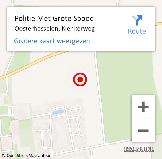 Locatie op kaart van de 112 melding: Politie Met Grote Spoed Naar Oosterhesselen, Klenkerweg op 19 december 2024 07:39