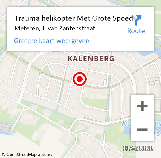 Locatie op kaart van de 112 melding: Trauma helikopter Met Grote Spoed Naar Meteren, J. van Zantenstraat op 19 december 2024 08:01