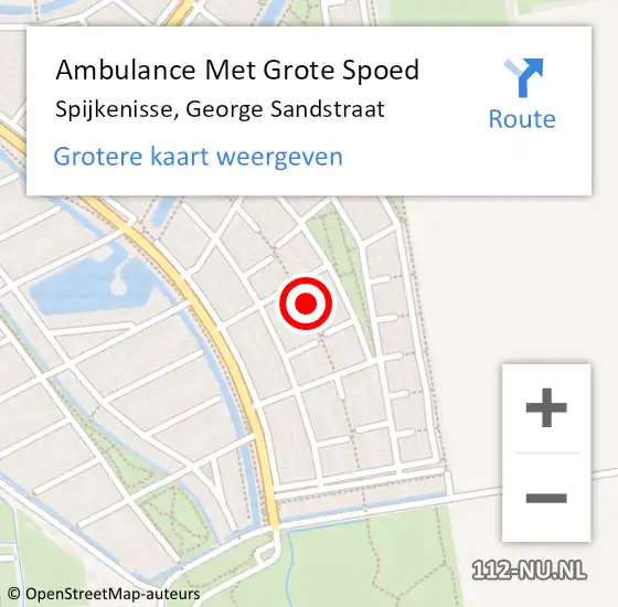 Locatie op kaart van de 112 melding: Ambulance Met Grote Spoed Naar Spijkenisse, George Sandstraat op 19 december 2024 08:10