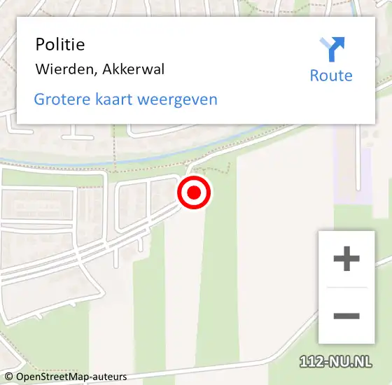 Locatie op kaart van de 112 melding: Politie Wierden, Akkerwal op 19 december 2024 09:02