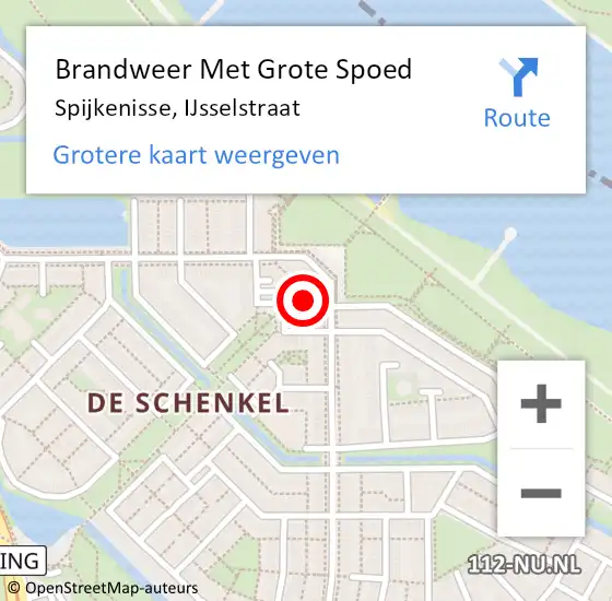 Locatie op kaart van de 112 melding: Brandweer Met Grote Spoed Naar Spijkenisse, IJsselstraat op 19 december 2024 10:14