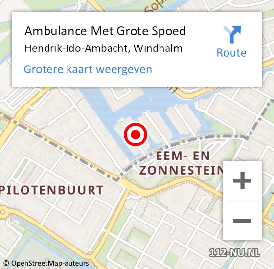 Locatie op kaart van de 112 melding: Ambulance Met Grote Spoed Naar Hendrik-Ido-Ambacht, Windhalm op 19 december 2024 10:17