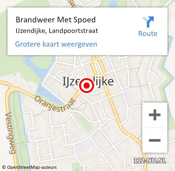 Locatie op kaart van de 112 melding: Brandweer Met Spoed Naar IJzendijke, Landpoortstraat op 19 december 2024 10:40